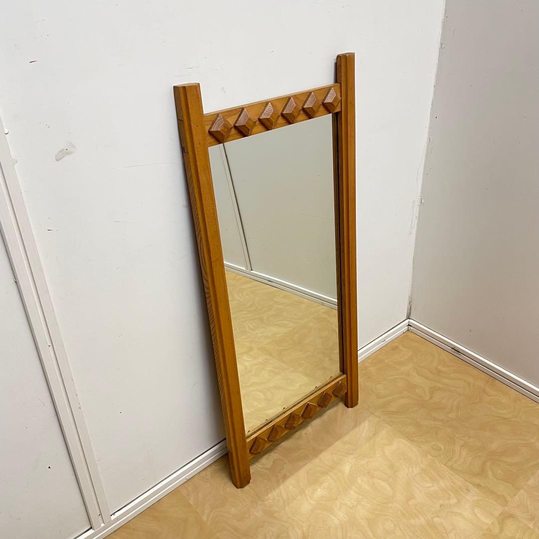 ビンテージ ウォールミラー 木枠ミラー 鏡 壁掛け アンティーク 北欧スタイル