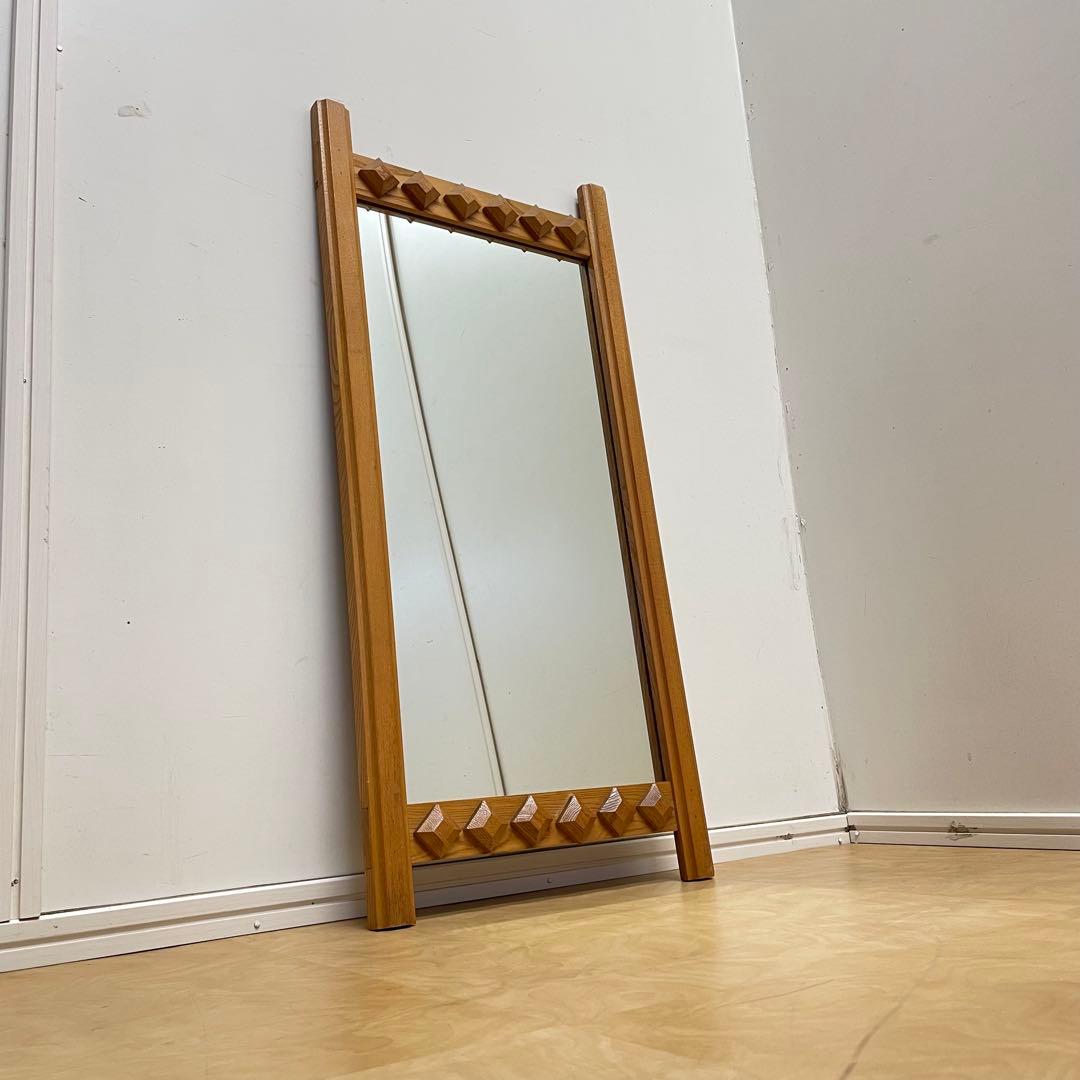 ビンテージ ウォールミラー 木枠ミラー 鏡 壁掛け アンティーク 北欧スタイル
