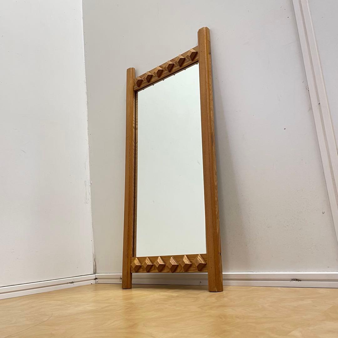 ビンテージ ウォールミラー 木枠ミラー 鏡 壁掛け アンティーク 北欧スタイル