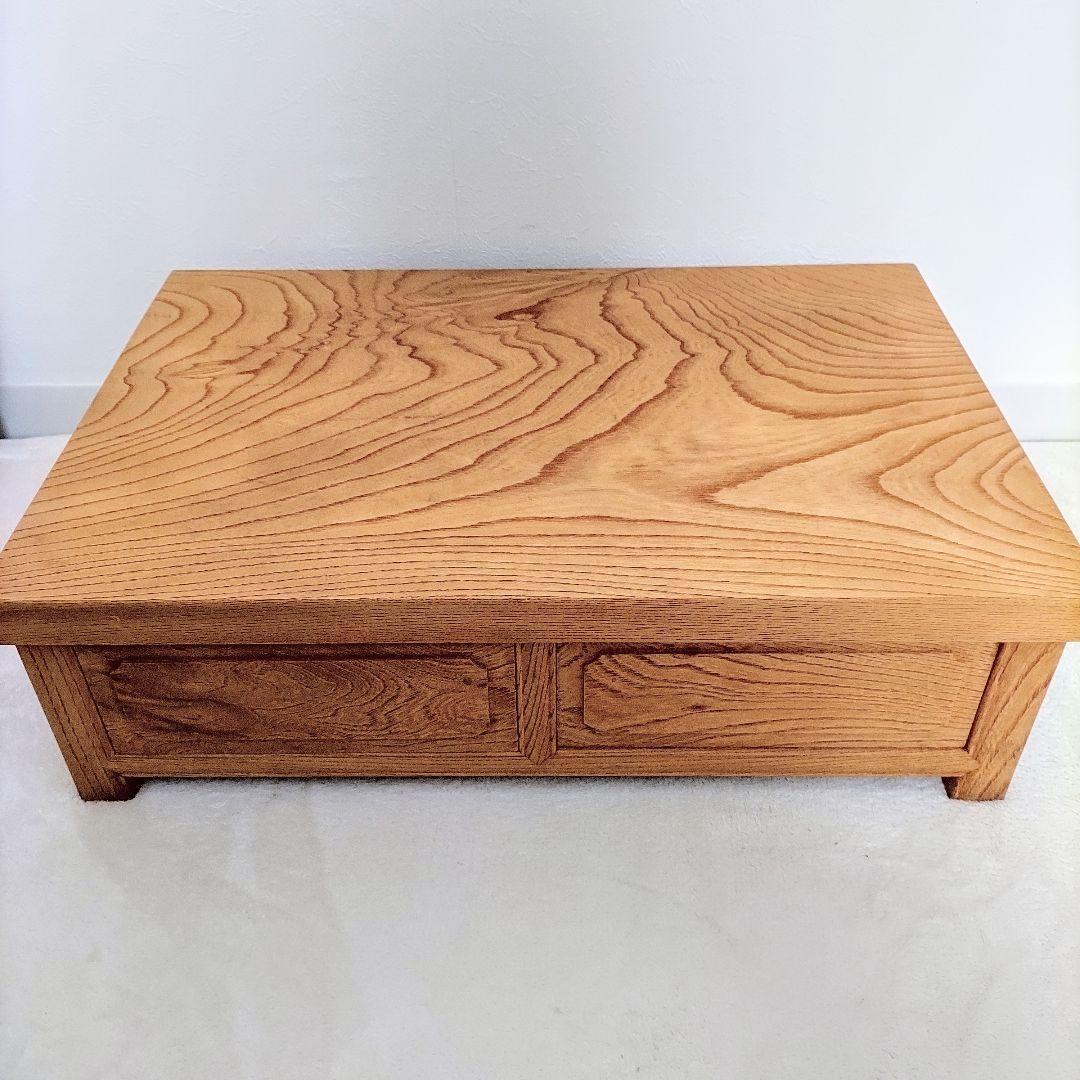 アンティーク ケヤキ 無垢材 花台 古家具 木味 無塗装 引き出し付き