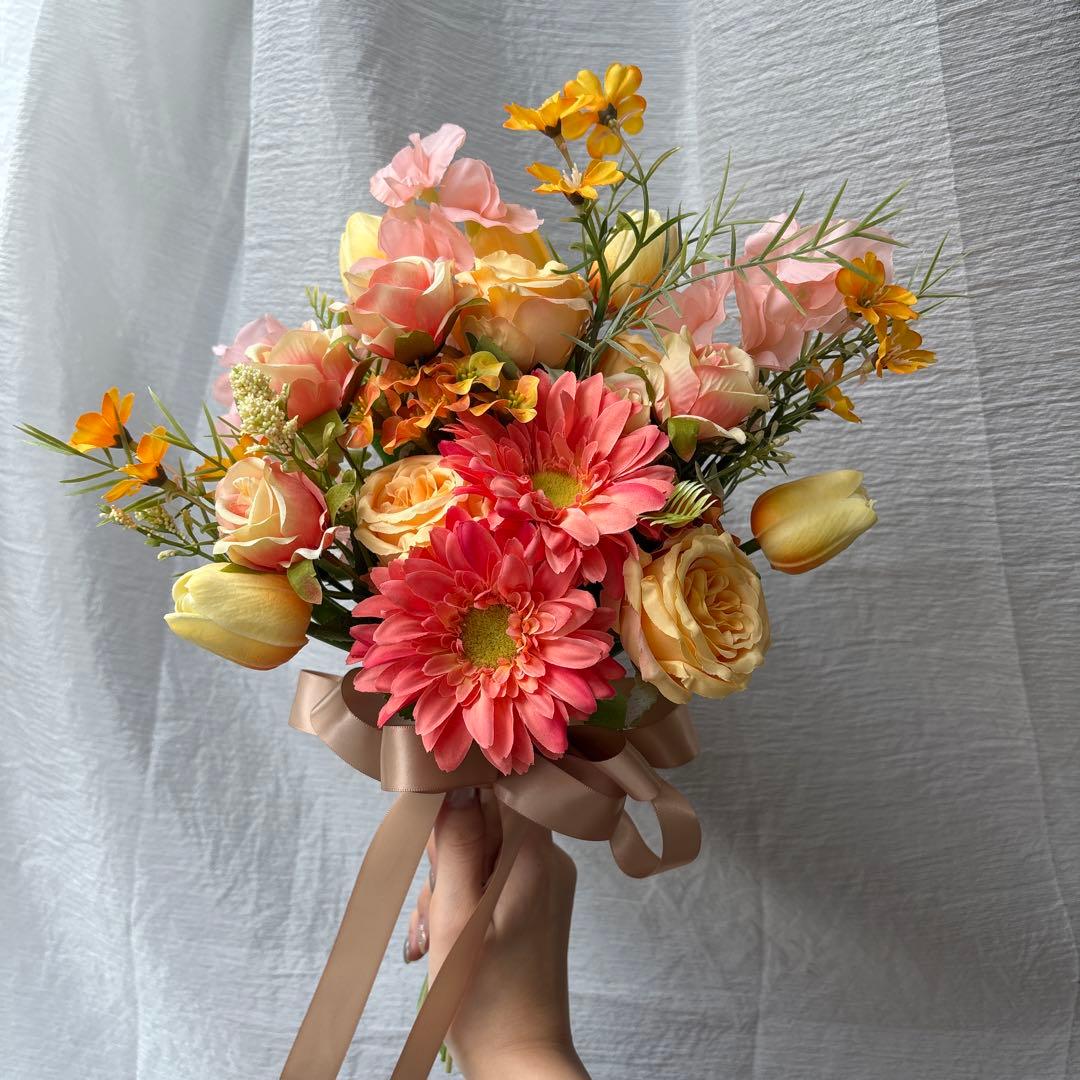 ブーケ ブートニア セット テラコッタ アーティフィシャル