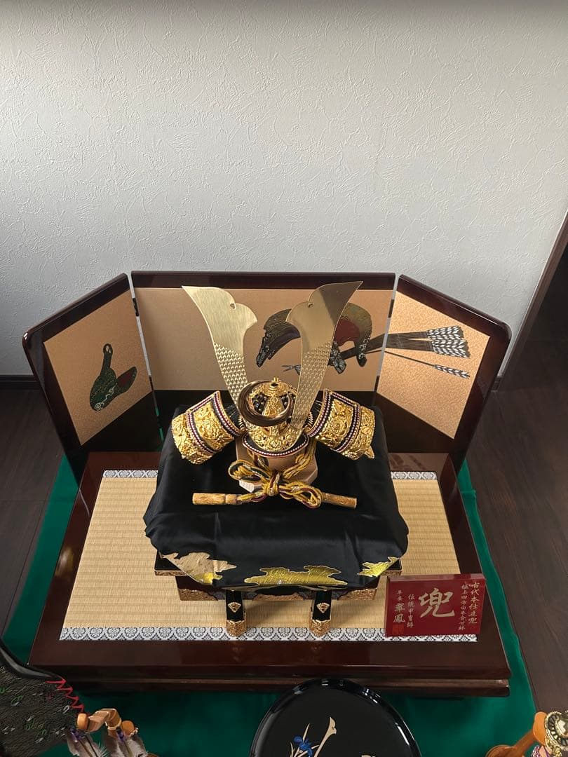 五月人形 陣羽織　はちまき烏帽子　付き