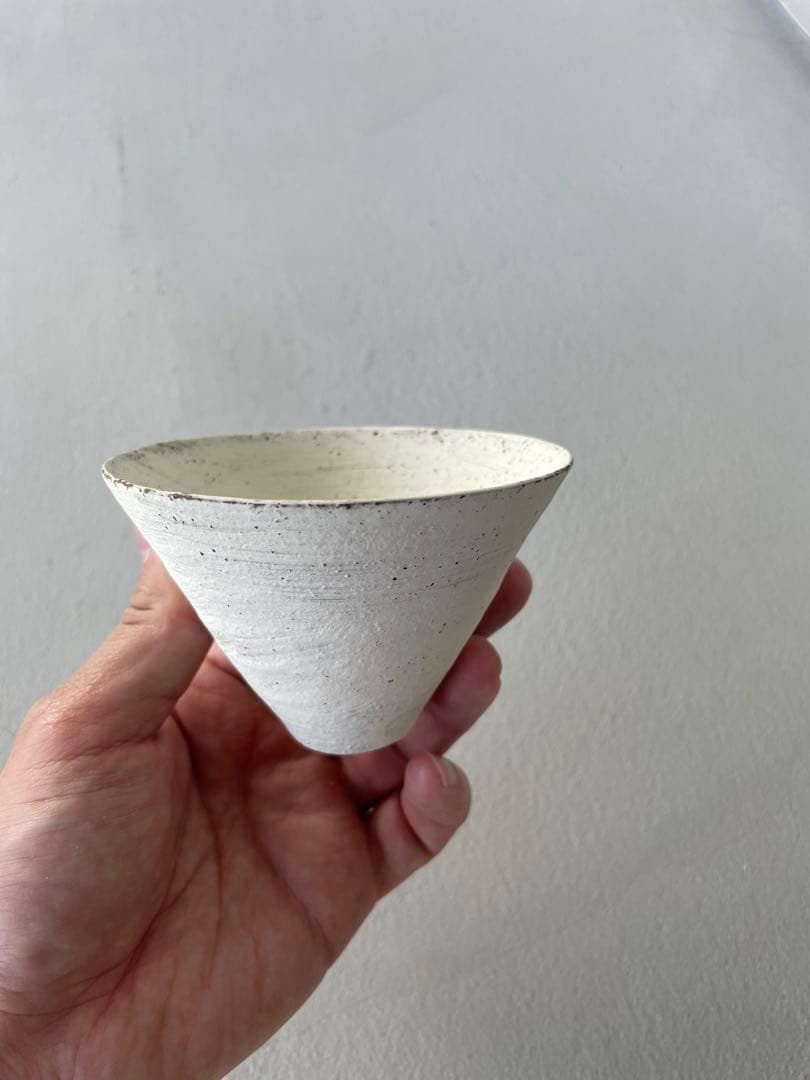 二階堂明弘 三角カップ 3客セット 白 中国茶 茶杯