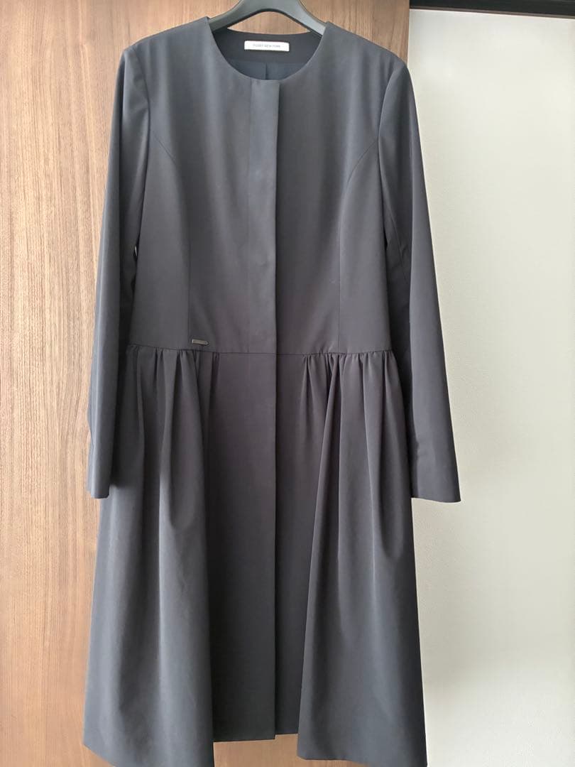 foxey newyork 39362 ノーカラーコート　ネイビー　38