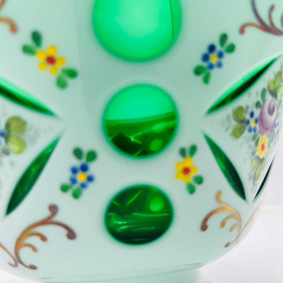 【ボヘミアンガラス　ボウル　キャンディーポット　チェコ】bohemian