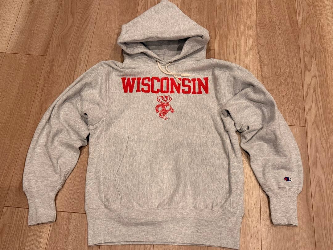 90s USA製 Champion バッキー スウェットパーカー グレー M