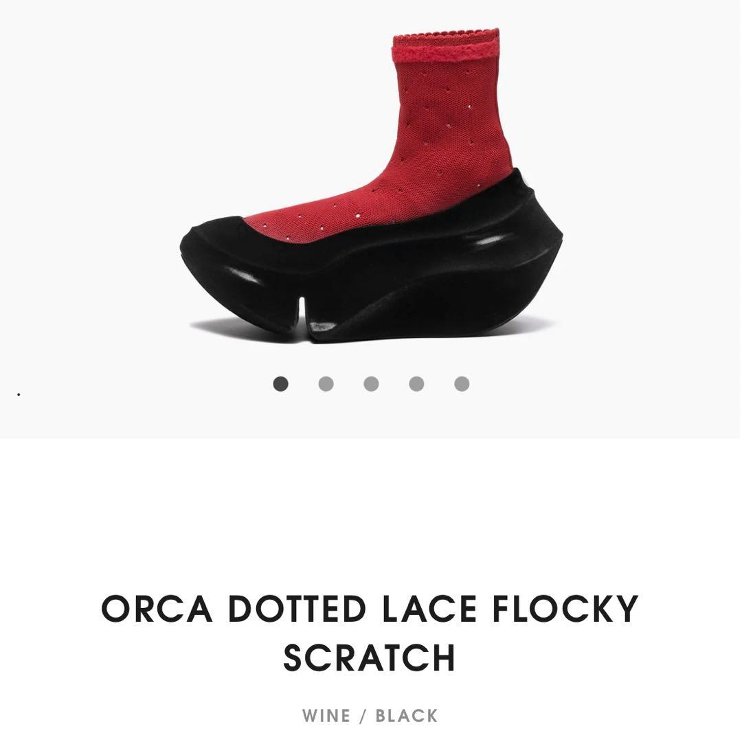 あ*様 grounds ORCA DOTTED LACE FLOCKY SCRA