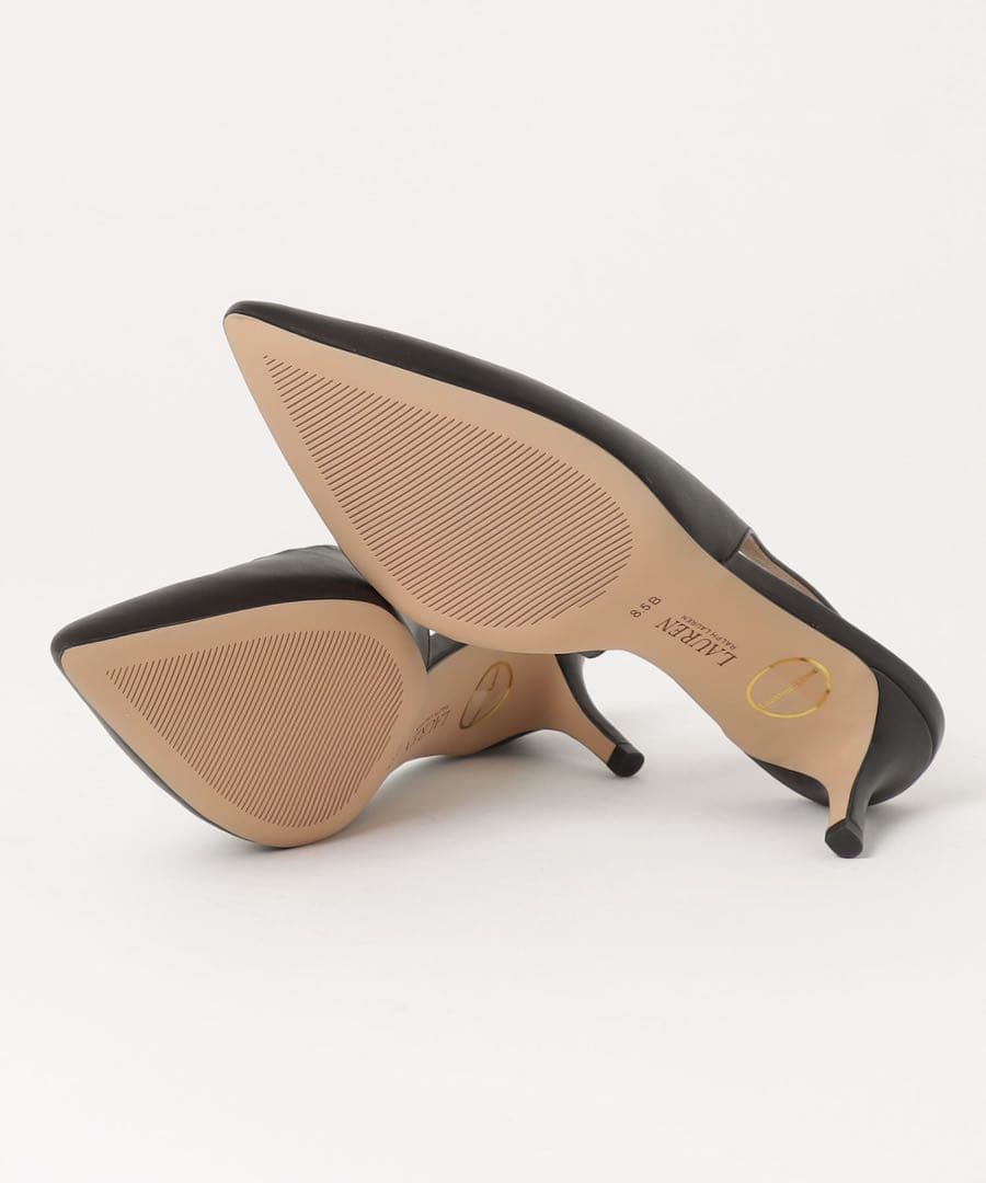 ラルフローレンパンプス美品Lolah バーニッシュド レザー バックストラップ