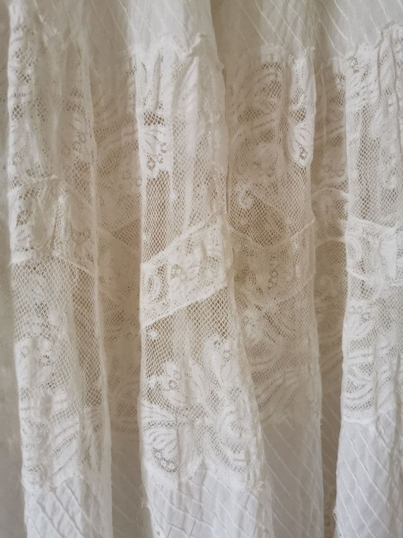 アンティーク 幻のノルマンディーレース ペチコート＆オーバースカート ピンタック