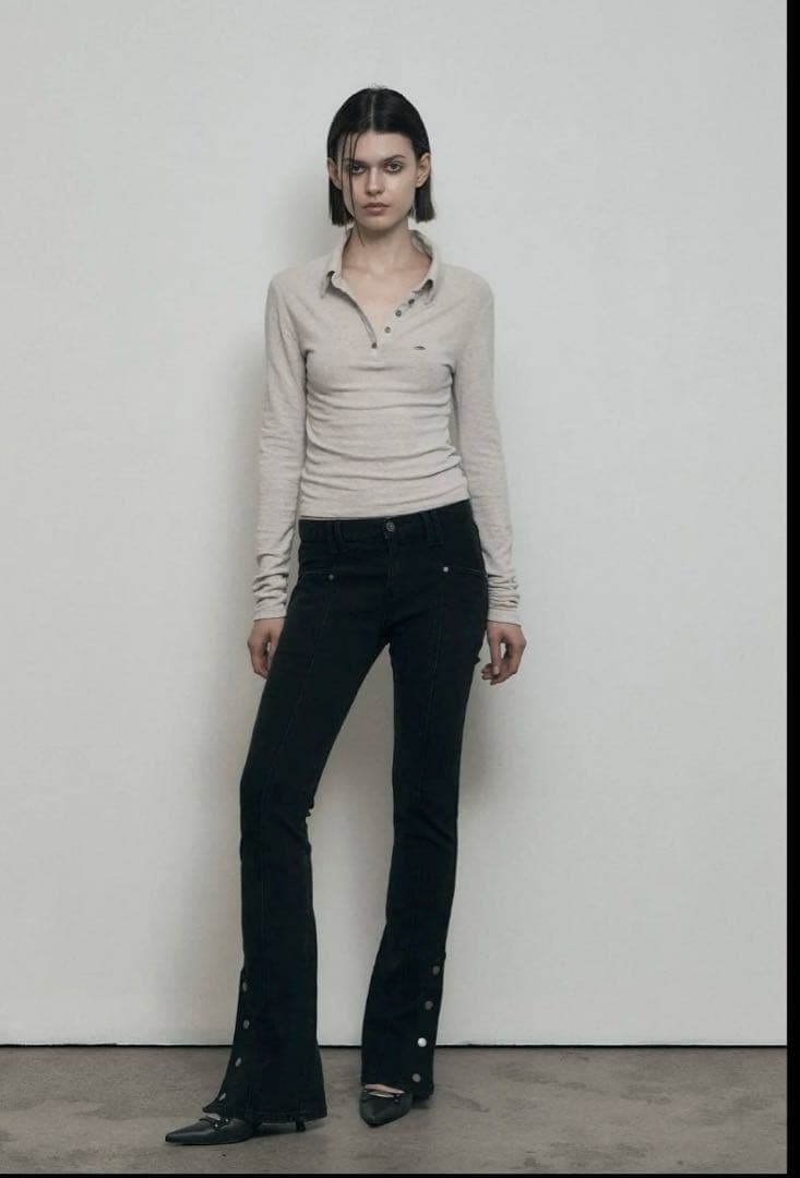 BOHEMSEO 黒 フレアデニム