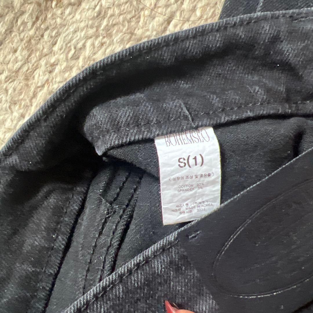 BOHEMSEO 黒 フレアデニム