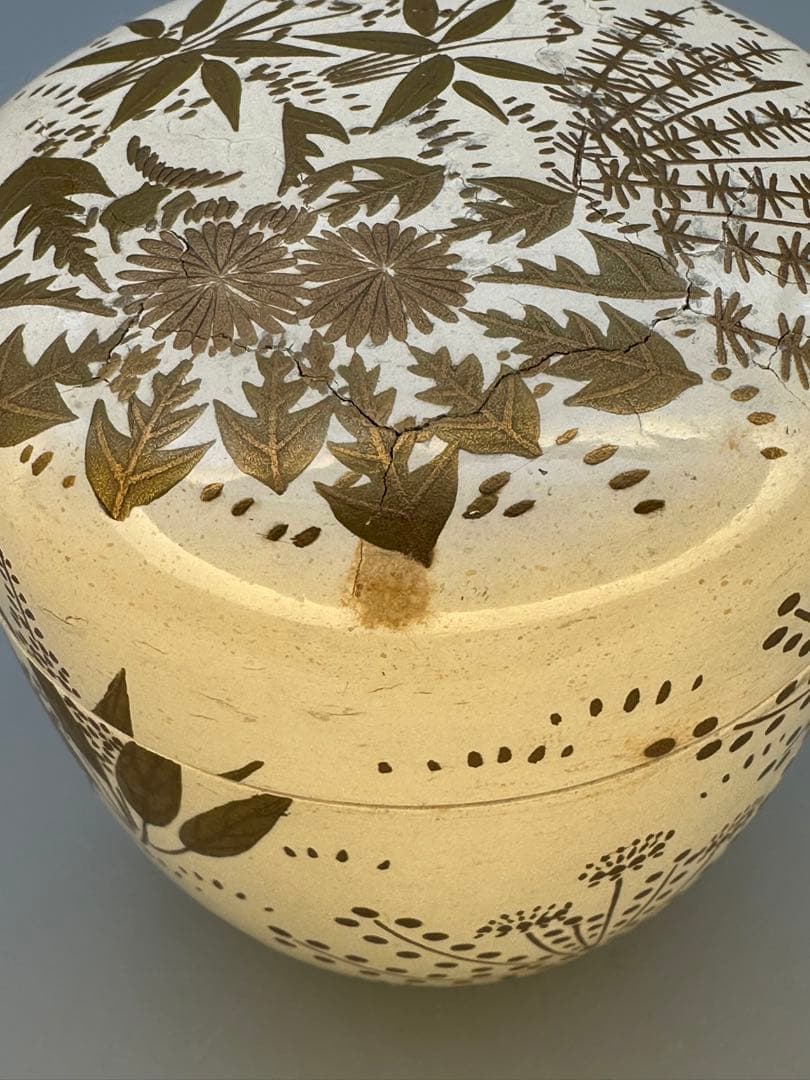 茶道具　棗　稲井玉甫　白漆春草