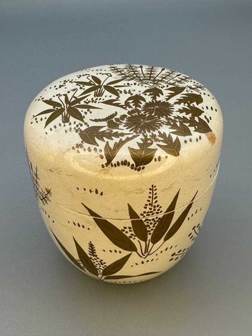 茶道具　棗　稲井玉甫　白漆春草