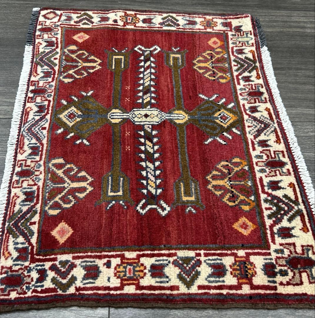 68x52cmペルシャバルーチ絨毯 トライバルラグ ヴィンテージラグ