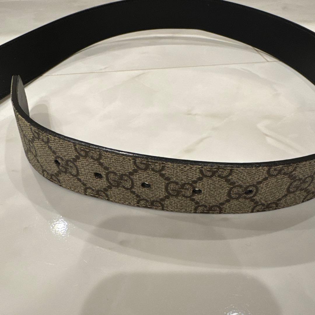 GUCCI グッチ GGロゴ ベルト ベージュ/ブラック リバーシブルベルト