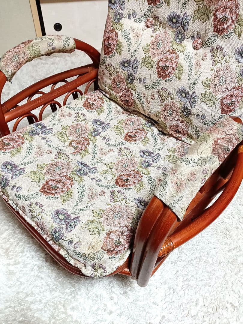 【良品★即日発送】高級ラタンギア式リクライニング回転座椅子【ハイタイプ】