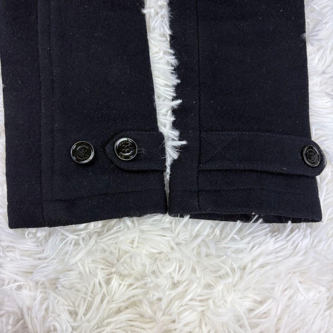 【美品】バーバリー　ダッフルコート　メガチェック　黒　ウール　Sサイズ相当