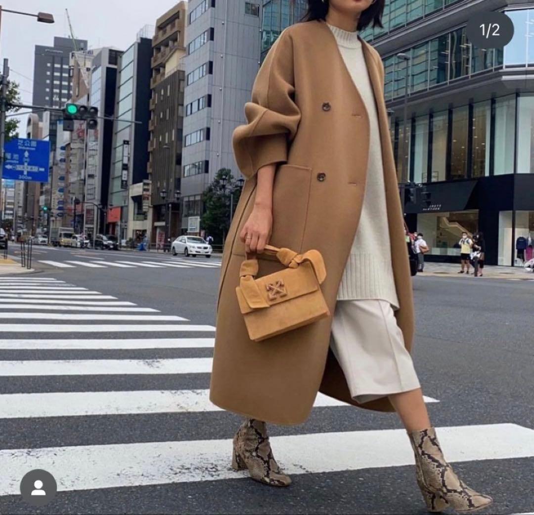 ルシェルブルー　ダブルフェイスビッグポケットコート