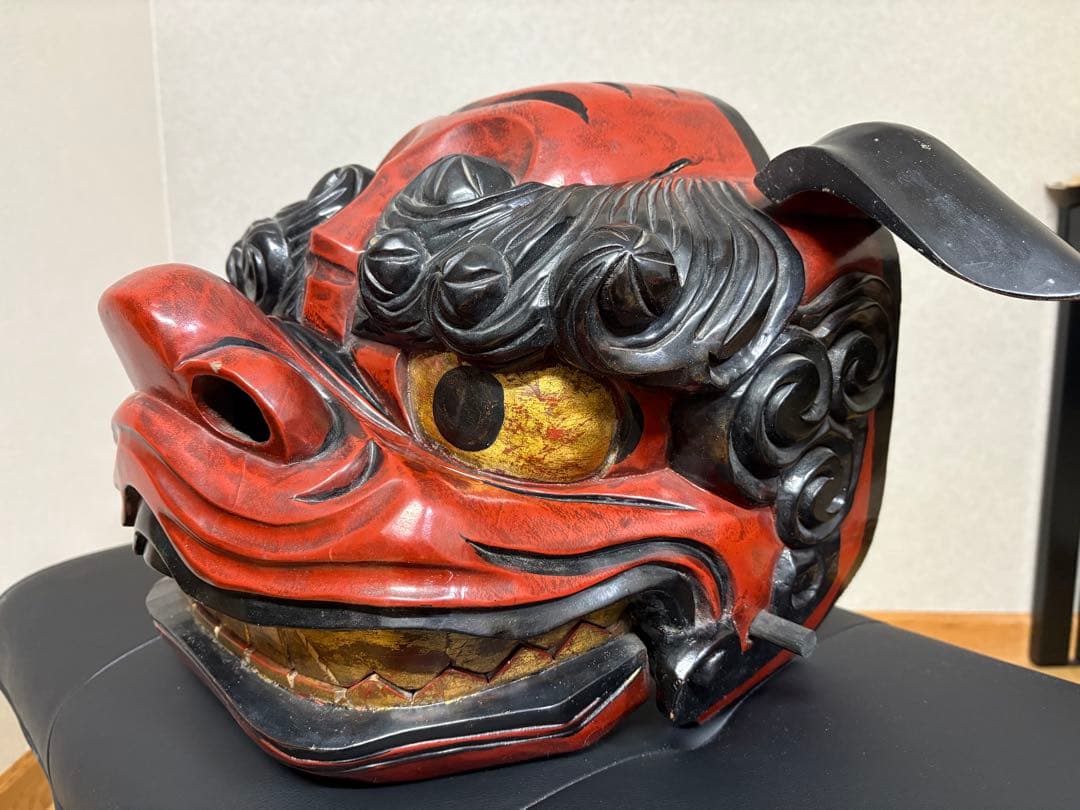 木製 獅子頭