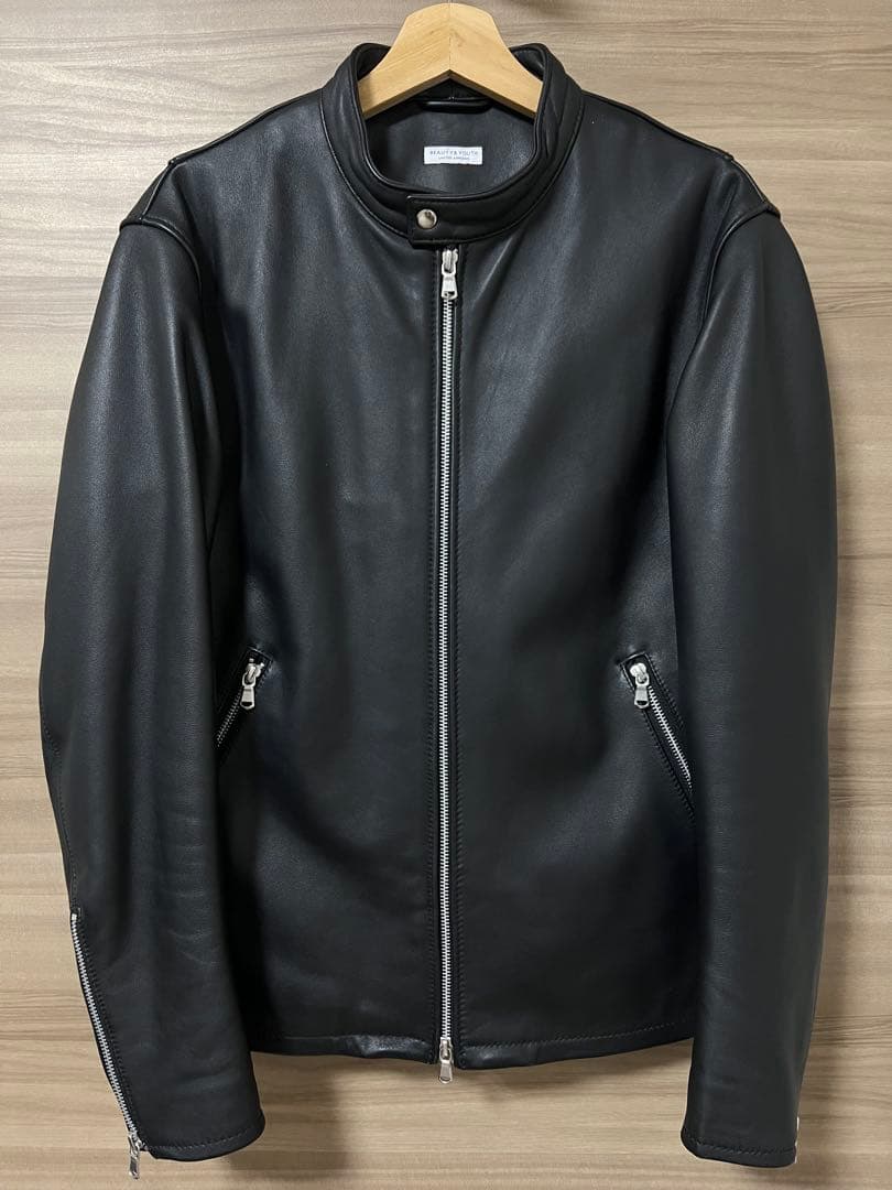 beauty and youth ブラックレザー　シングル　ライダース　アローズ