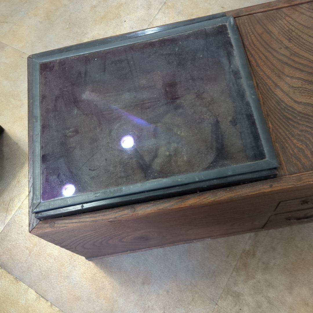 骨董 長火鉢 瓢箪五徳、火箸、灰付き 引き出し 関東火鉢 小振り