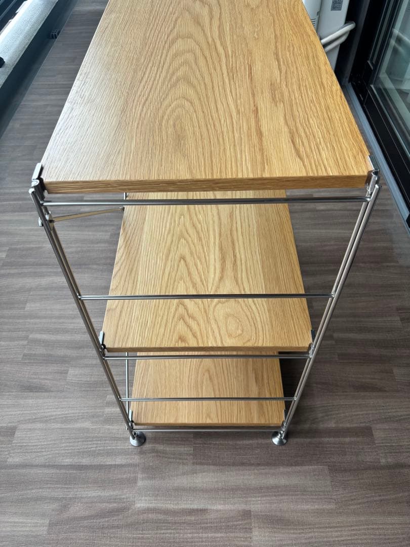 無印良品 MUJI ステンレスユニットシェルフ オーク材棚セット ワイド 小