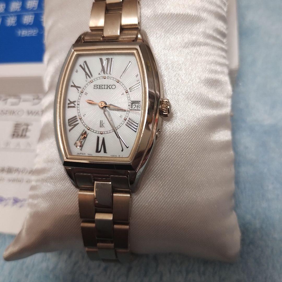 未使用級！セイコールキアSEIKOLUKIAチタン白蝶貝ダイヤ定価101200円