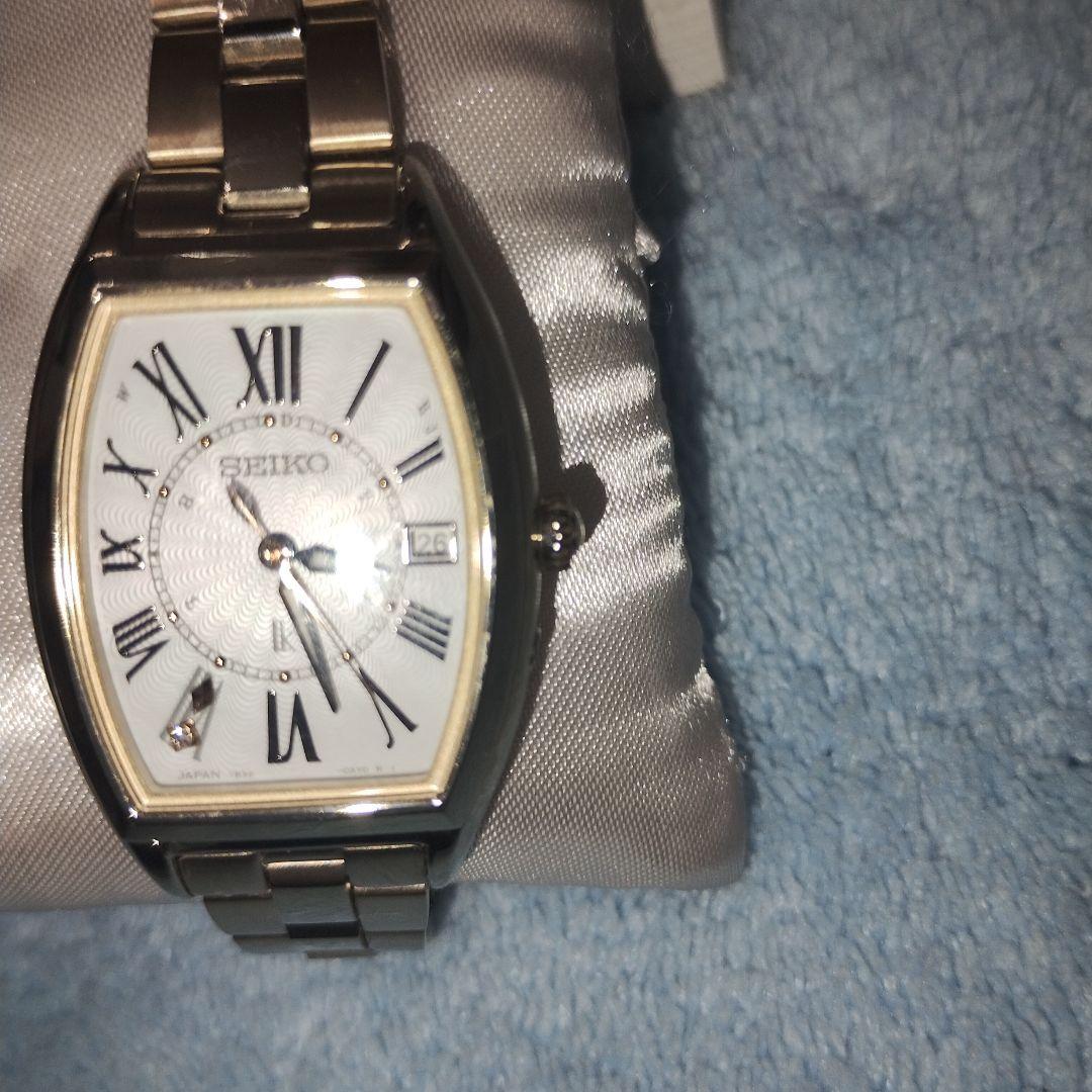 未使用級！セイコールキアSEIKOLUKIAチタン白蝶貝ダイヤ定価101200円