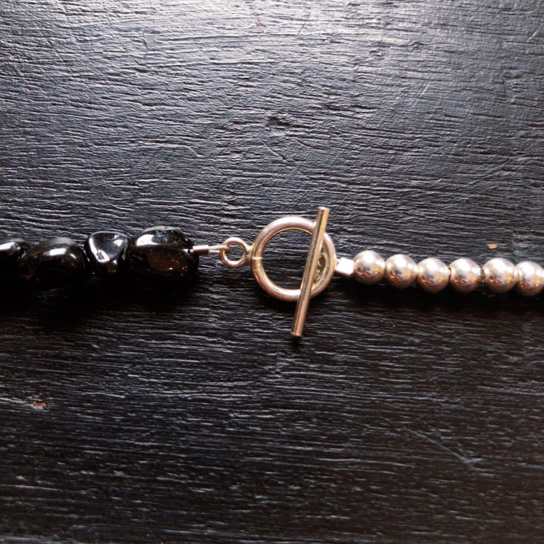 オニキスコーラルネックレスsilver925 ナバホパール