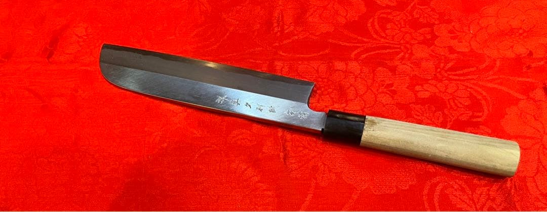 鎌型薄刃　包丁　　堺正久別誂　サヤ付き