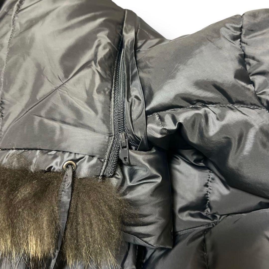 【美品】23区 洗える シレータフタ ダウン コート ラクーン ファー