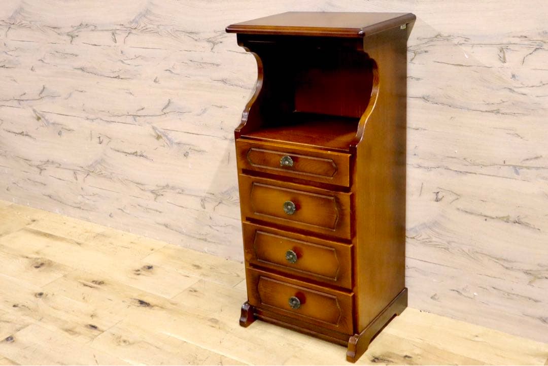 GMHS380A○karimoku / カリモク オールドカリモク 電話台 花