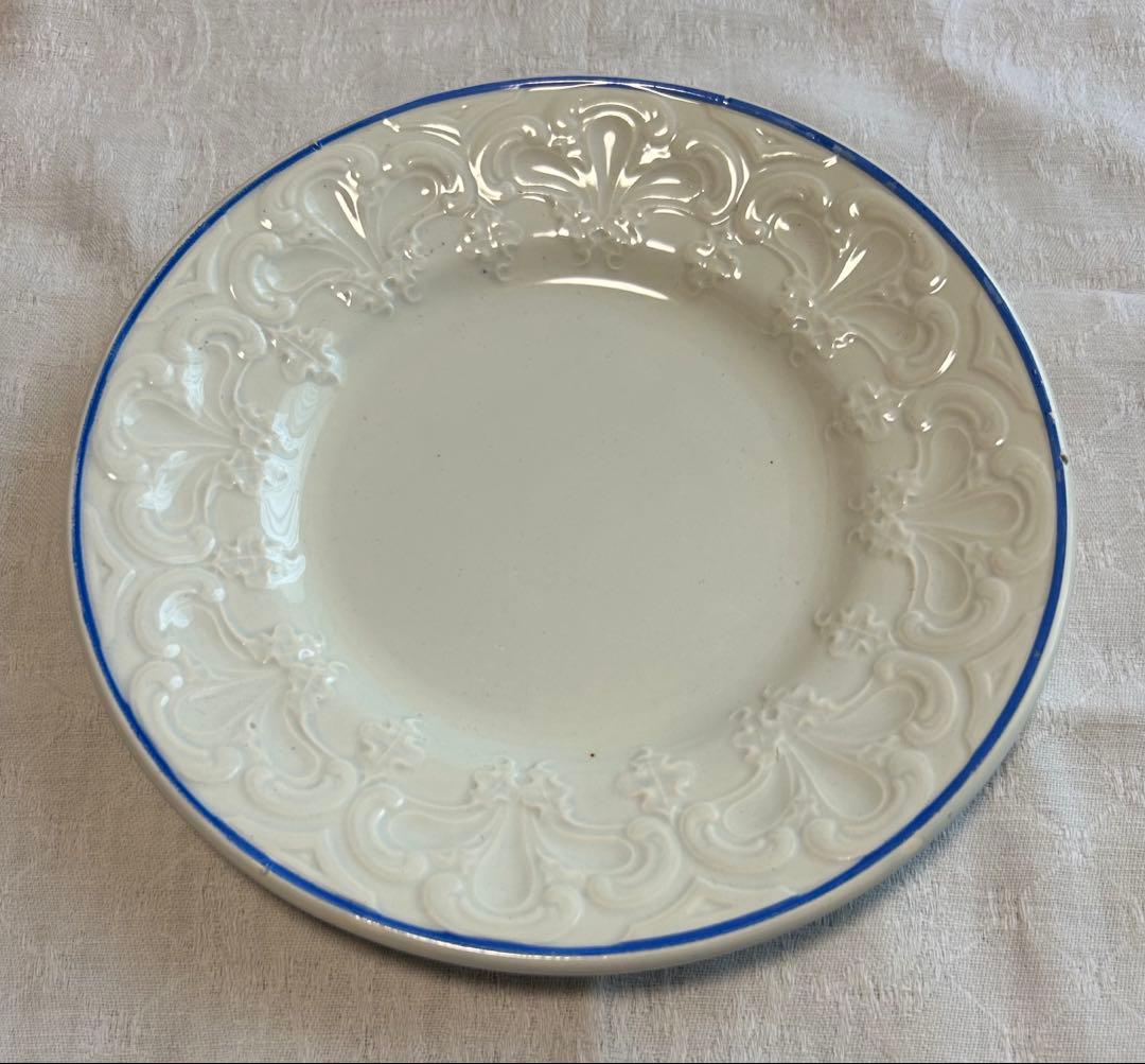 美品　クレイユモントロー　平皿　レリーフ　フランスアンティーク　②