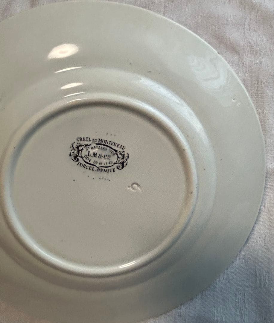 美品　クレイユモントロー　平皿　レリーフ　フランスアンティーク　②