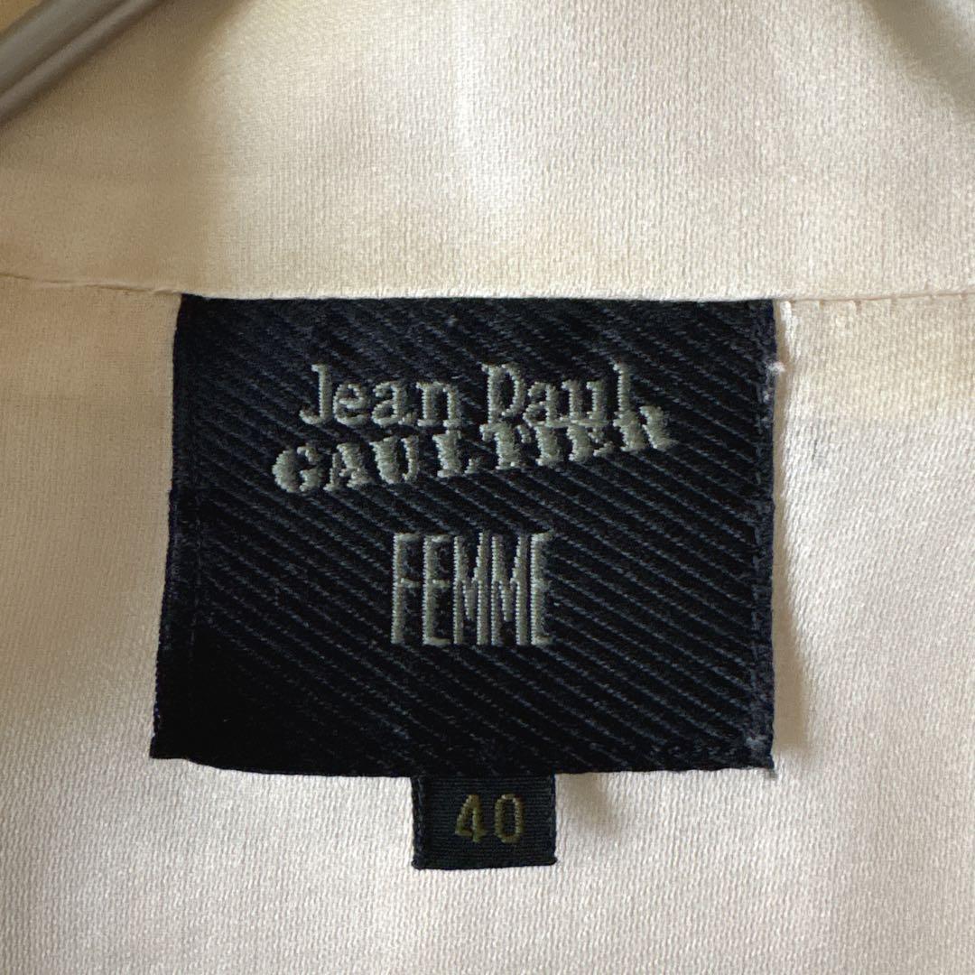 ジャンポールゴルチエ フェム　 半袖 ジャケット　シルク100% ベージュ　40