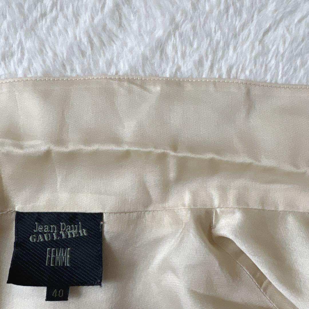 ジャンポールゴルチエ フェム　 半袖 ジャケット　シルク100% ベージュ　40