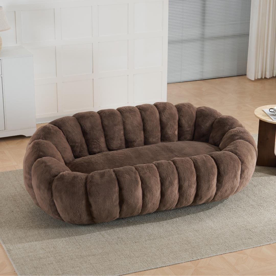 【二人掛けソファ ダークブラウン】 クッションソファー フロアソファー 圧力分散