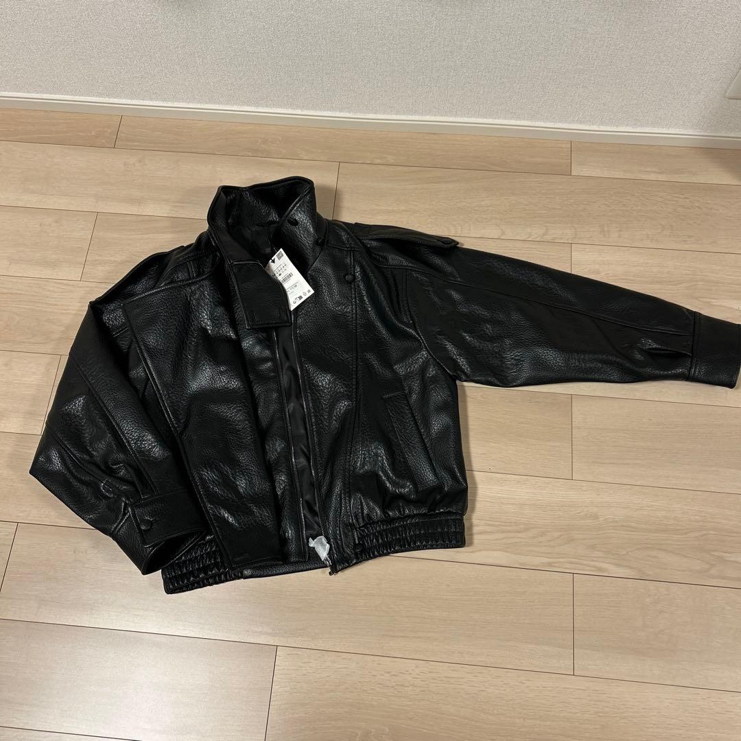 ZARA、フェイクレザージャケット、新品未使用、タグ付き