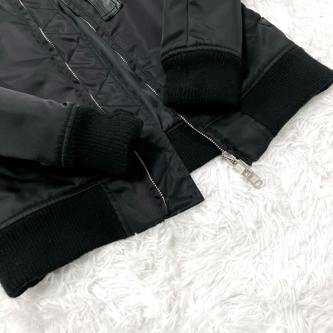 最終特価‼️　美品✨　AKM MA-1 ブルゾン　ヘビーナイロン　カシミヤ　M 黒