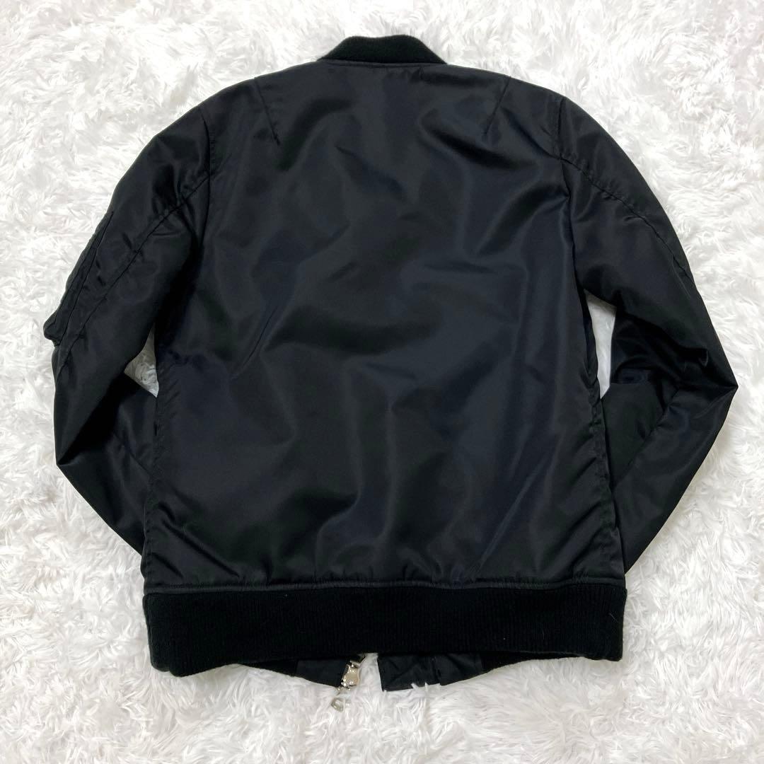 最終特価‼️　美品✨　AKM MA-1 ブルゾン　ヘビーナイロン　カシミヤ　M 黒