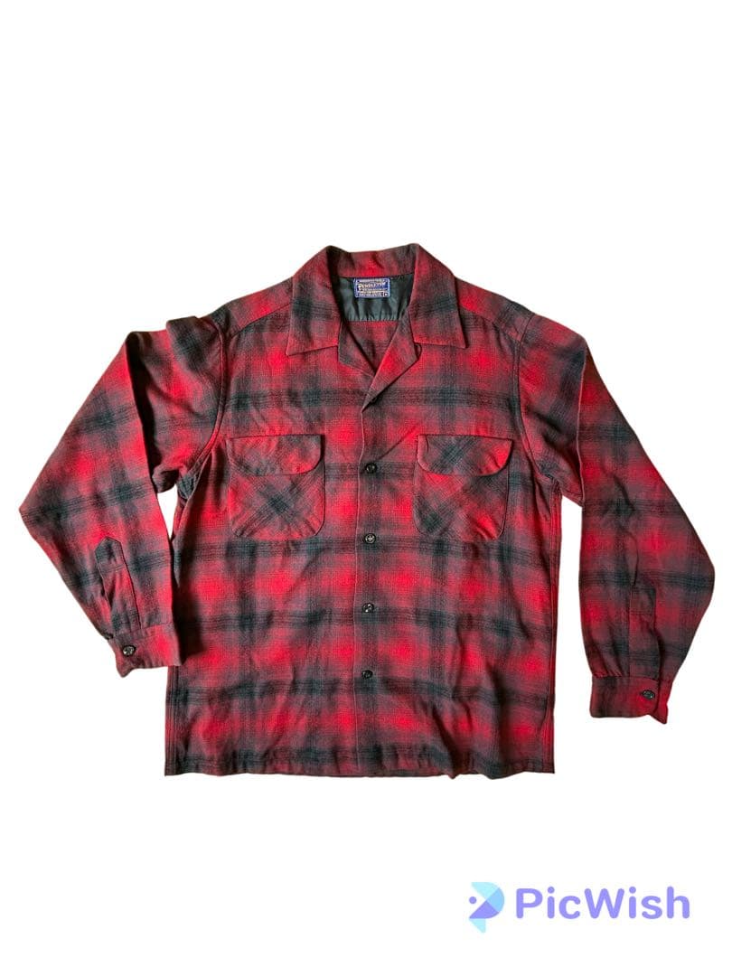 【美品】60's ペンドルトン オンブレ シャドー チェック ウールシャツ