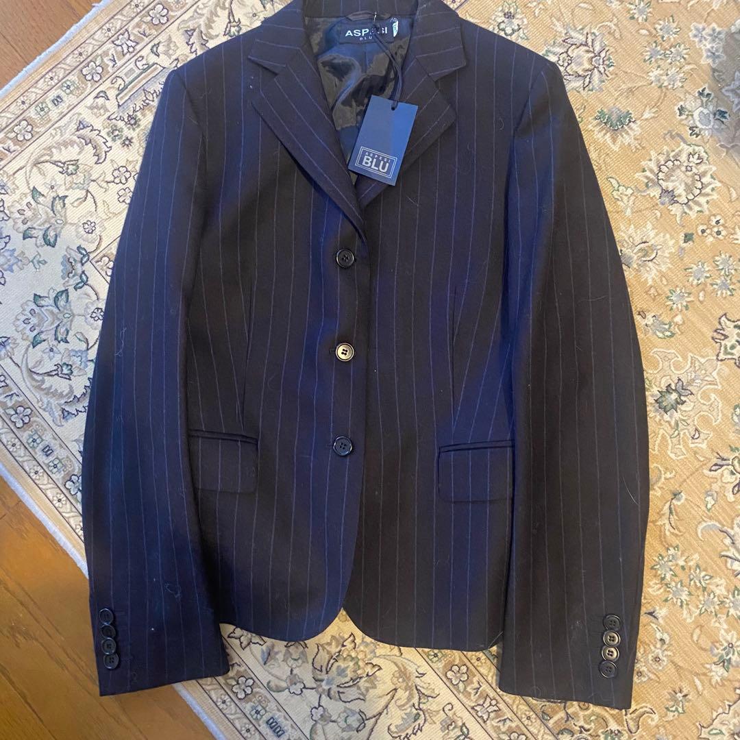 定価約15万 新品 アスペジ ウール100% セットアップ スーツ ストライプ