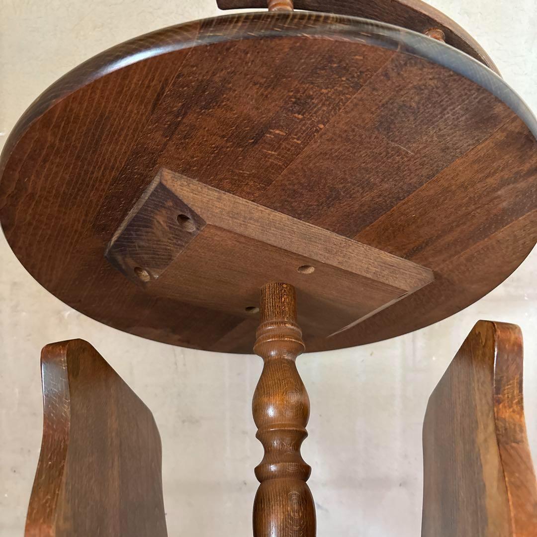 飛騨産業 キツツキ サイドテーブル コーヒーテーブル 丸テーブル　昭和レトロ