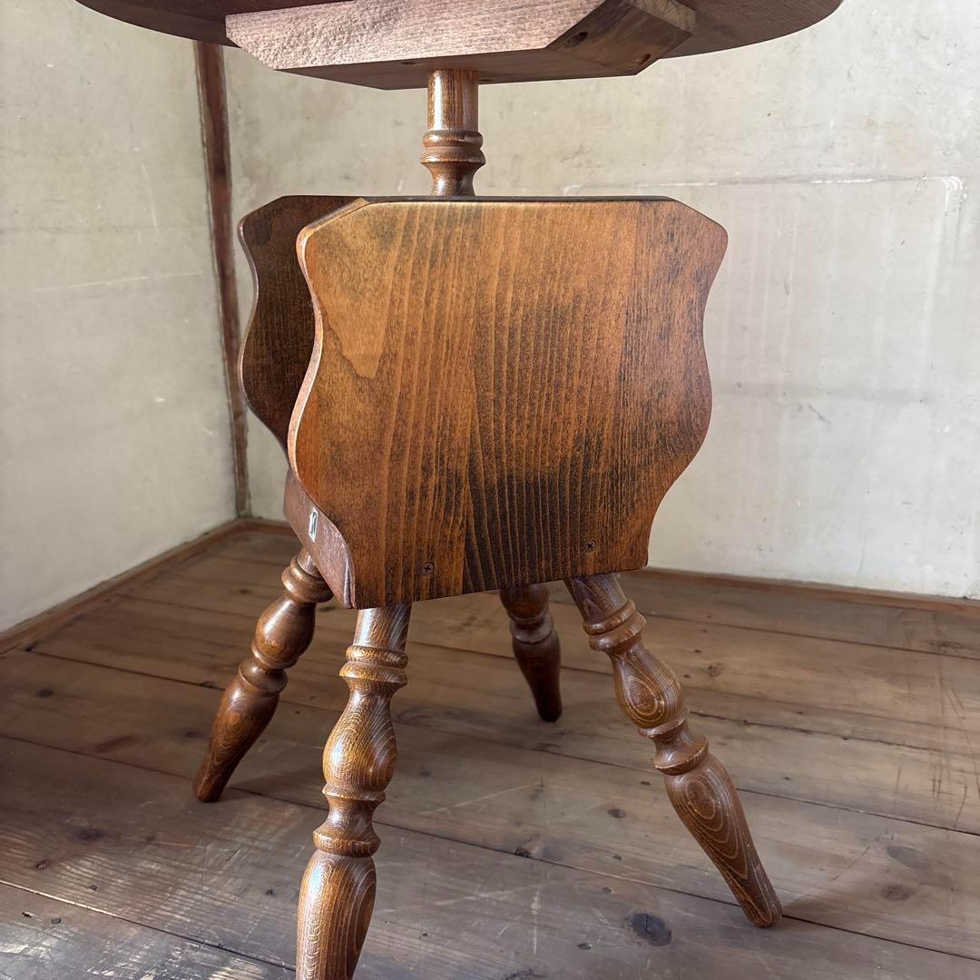 飛騨産業 キツツキ サイドテーブル コーヒーテーブル 丸テーブル　昭和レトロ