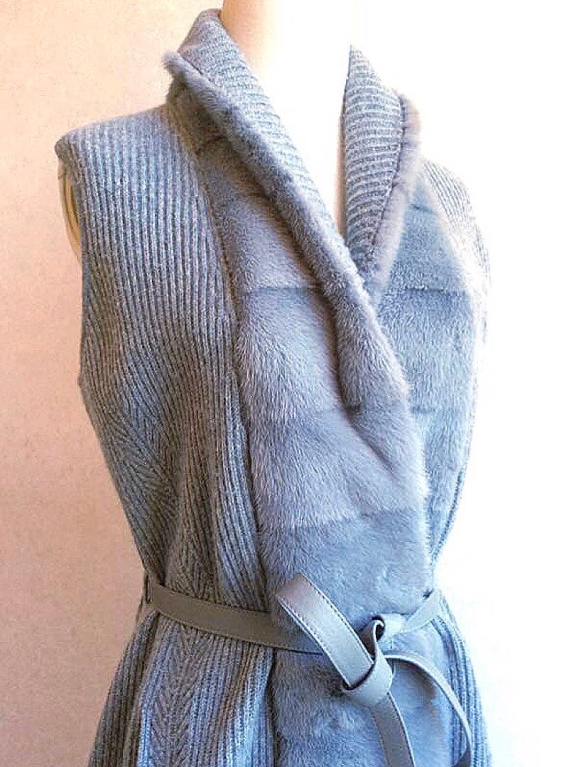 新年お値下げ！定価２２０万ロロピアーナベビーカシミアミンクファーロングジレコート