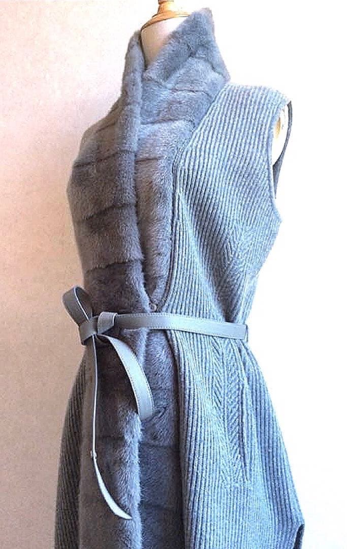 新年お値下げ！定価２２０万ロロピアーナベビーカシミアミンクファーロングジレコート