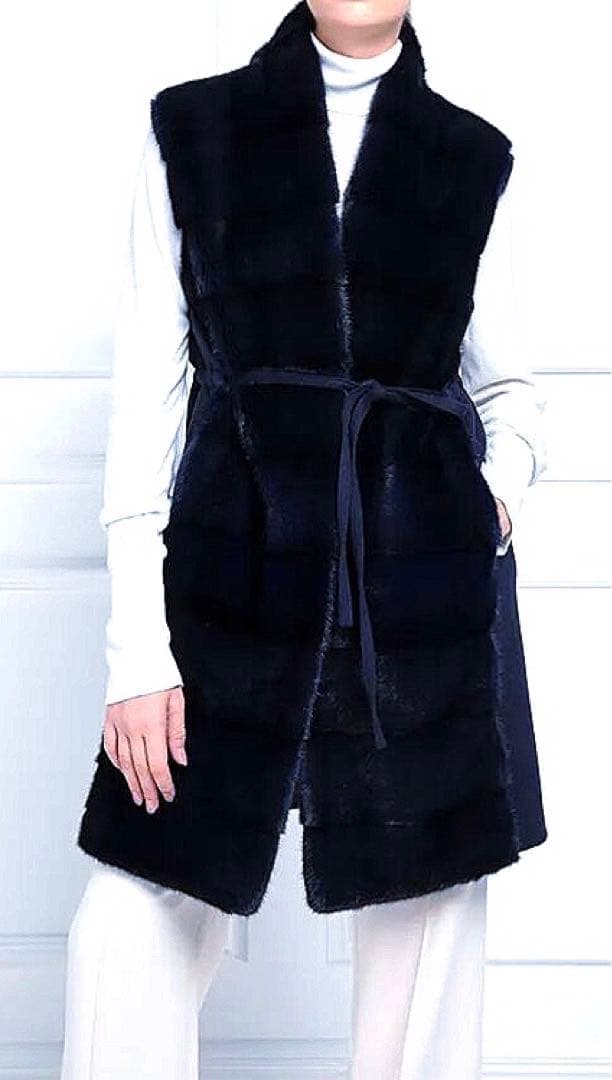 新年お値下げ！定価２２０万ロロピアーナベビーカシミアミンクファーロングジレコート