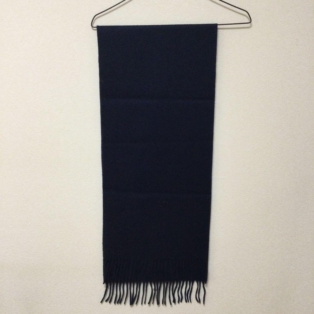 Ballantyne Crombieダブルネーム　カシミアマフラー　ネイビー