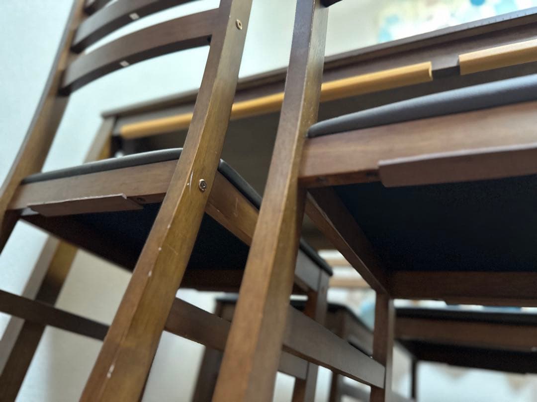 引き取り限定)ダイニングテーブル椅子5点セットブラウン