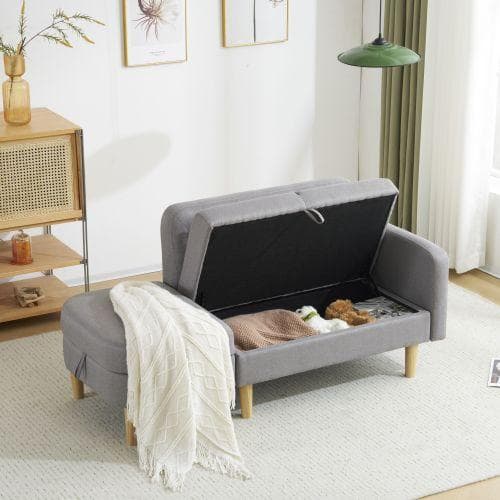 ソファ 2-3人掛け カウチソファ 収納機能 オットマン レイアウト